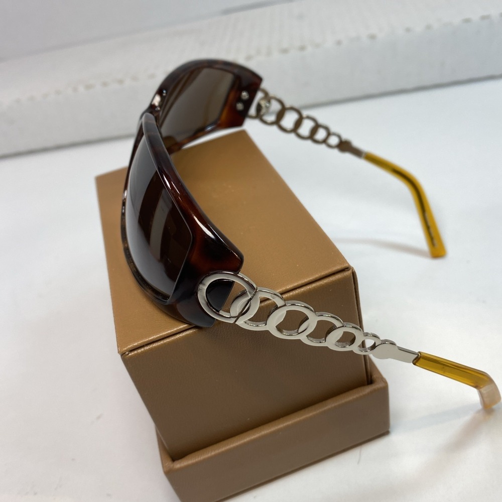 Personal optics Vintage Women's‎  Sunglasses Brown & Amber Silver Circles Frame - Picture 4 of 6